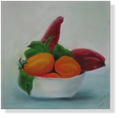 (100) Stillleben, Fruchtgemüse, 25 x 25 cm 2016 (100) Stillleben, Fruchtgemüse, 25 x 25 cm 2016